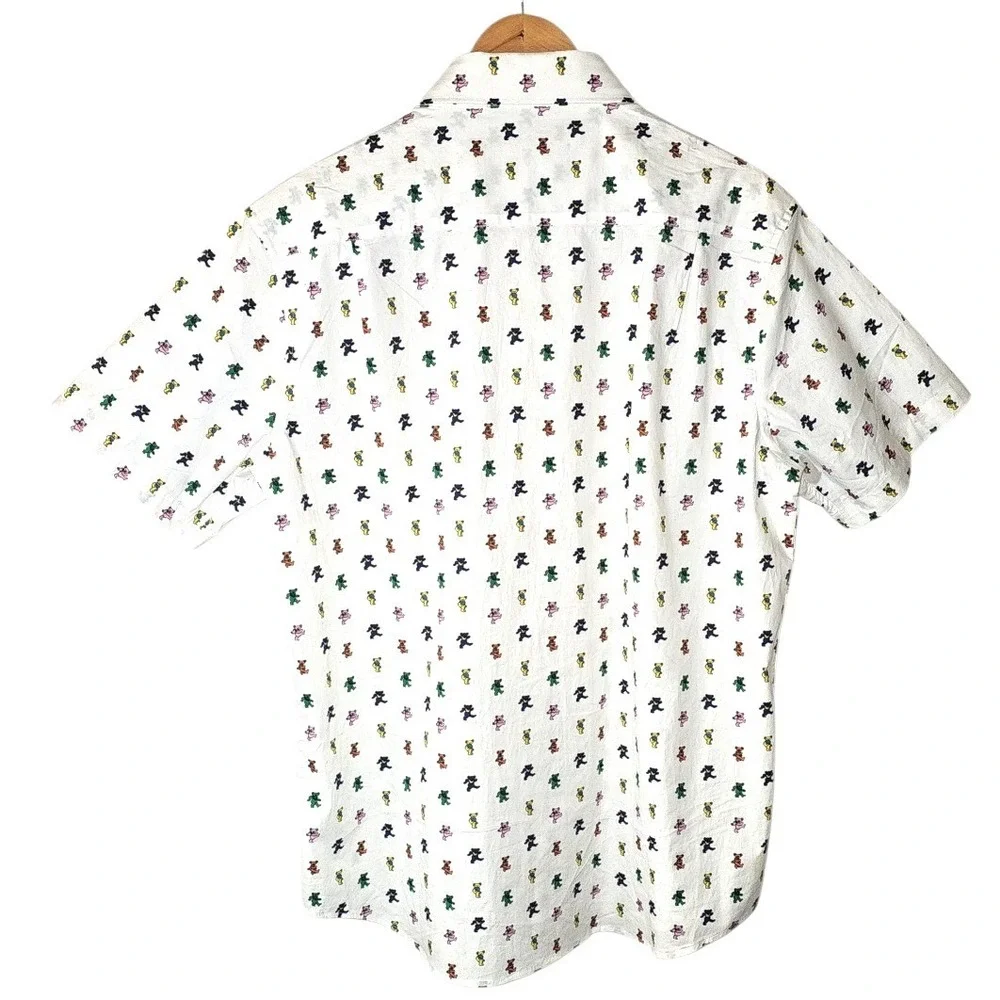 SEC 119 Grateful Dead Dancing Bears Shirt Mens XL White Short Sleeve Button Down - Picture 4 of 11